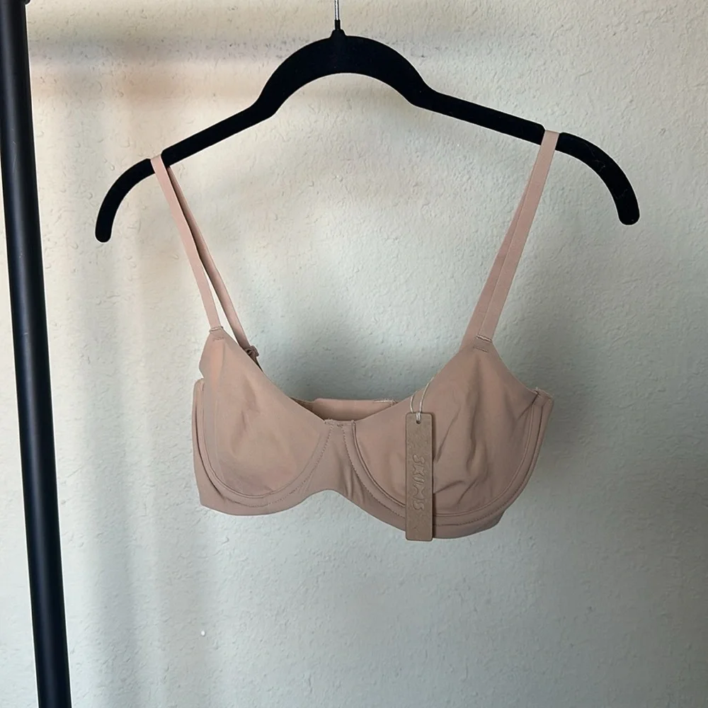 SKIMS FITS EVERYBODY UNLINED DEMI BRA STYLE: BR-UWR-2293 COLOR CLAY NWT 32D - Picture 5 of 5